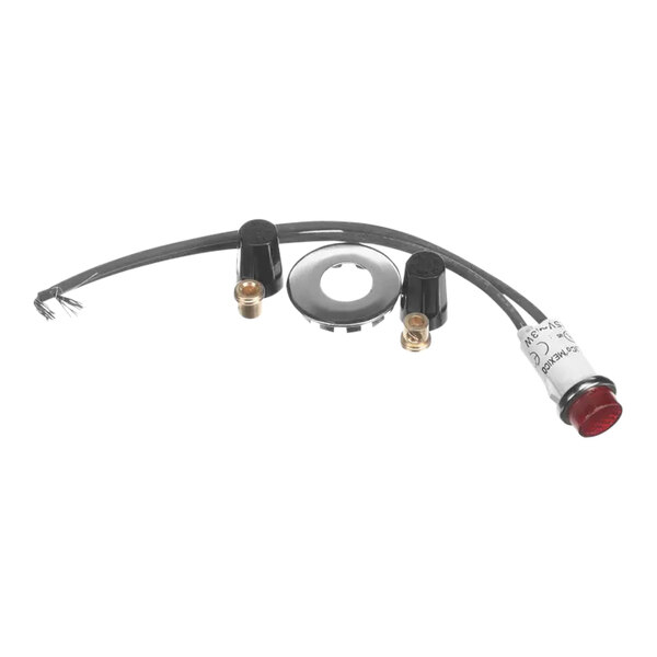 A red and black cable with connectors for a Cres Cor red pilot light assembly.