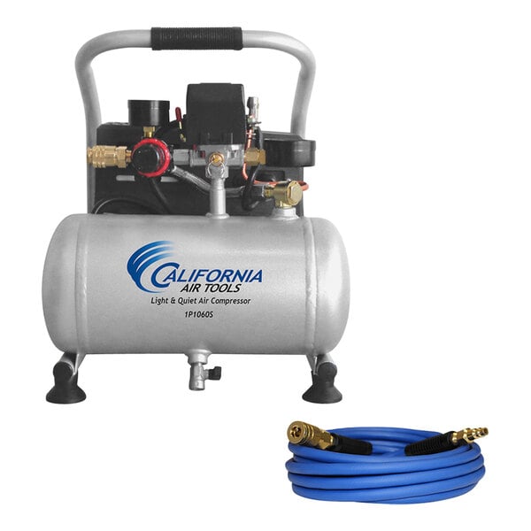 A California Air Tools air compressor with a hose.