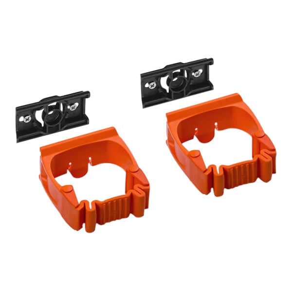 Two orange plastic Toolflex holders.