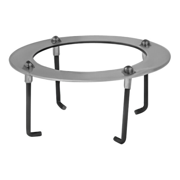 A round metal Stern-Williams surface mounting plate with four holes.