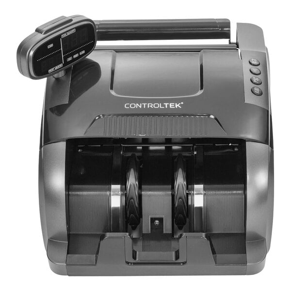 A black Controltek USA bill counter on a white background.