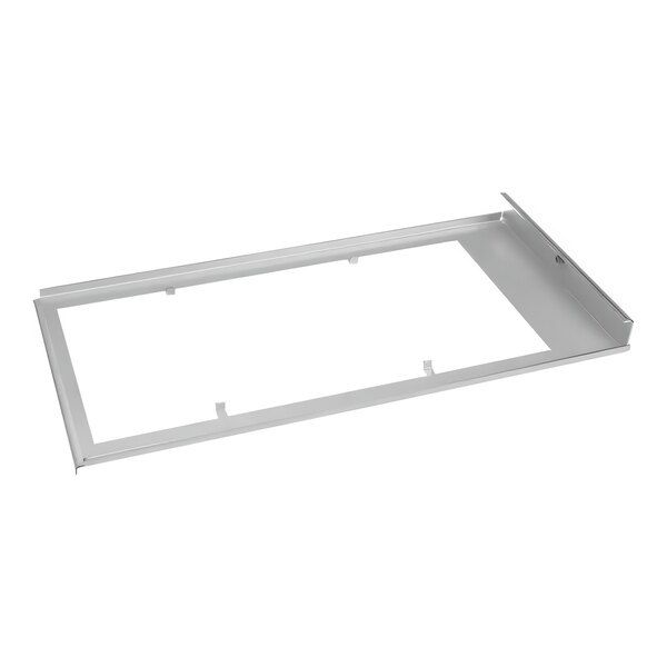 A metal frame with a white background.