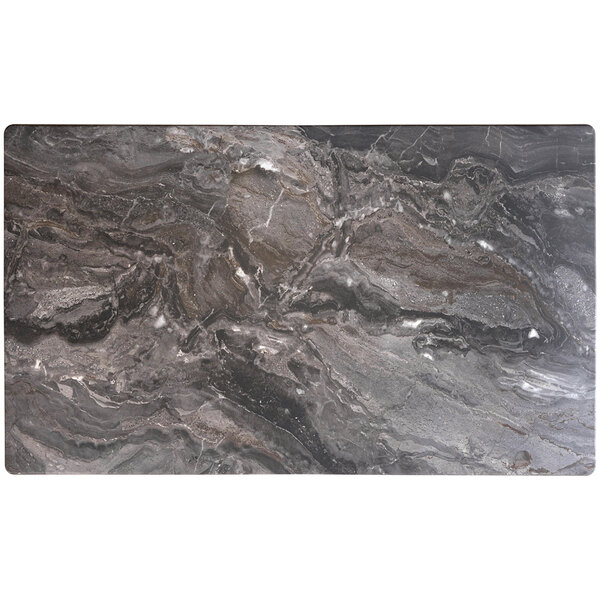 A Lancaster Table & Seating Paladina table with black and white stone design.