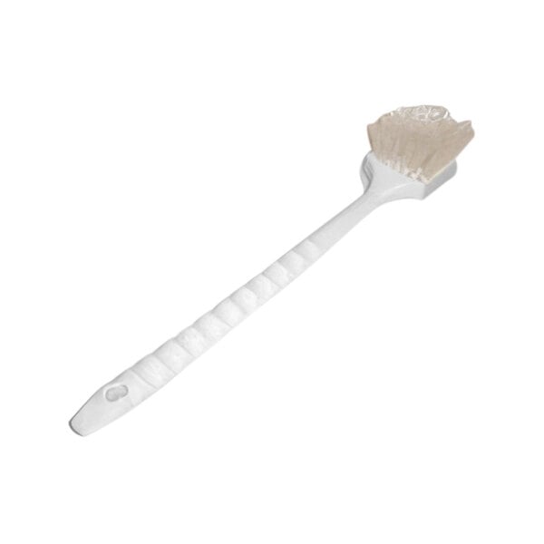 A white Giles heat-resistant utility scrub brush with a handle.