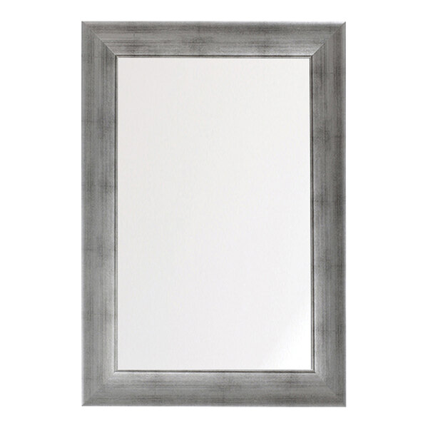 A BrandtWorks swirled silver rectangular mirror frame.
