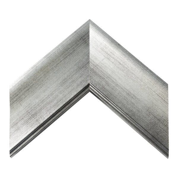 A BrandtWorks swirled silver metal mirror frame.