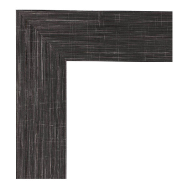 A close-up of a BrandtWorks black scratched mirror frame.