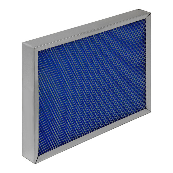 A close-up of a blue Giles Polysorb filter.