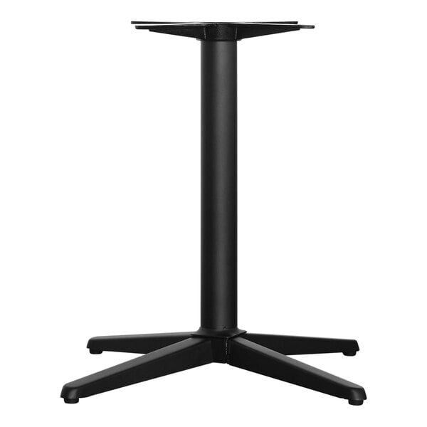 A NOROCK black zinc-plated steel table base with four legs.