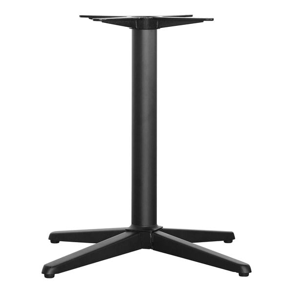 A NOROCK black zinc-plated steel table base with four legs.