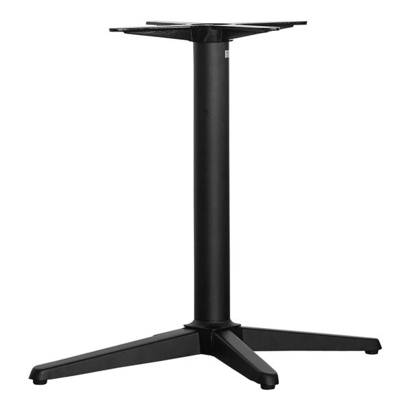 A NOROCK black zinc-plated steel table base with a pedestal design.