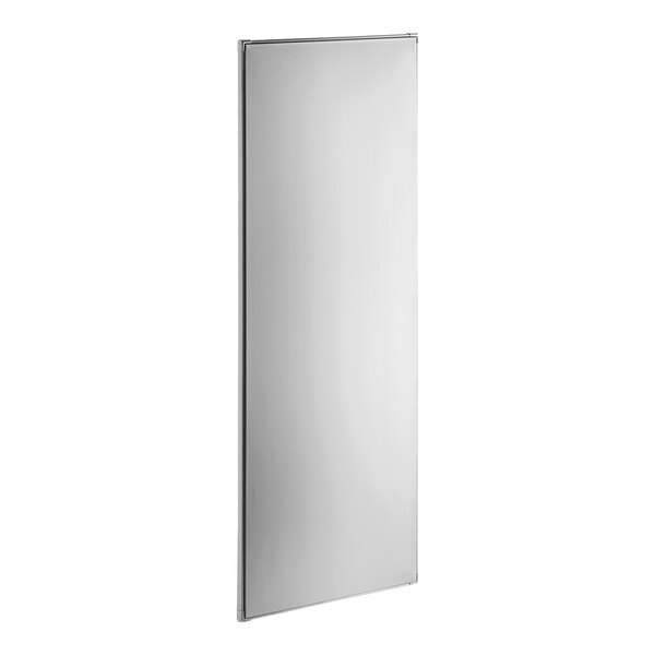 A white rectangular stainless steel urinal partition.