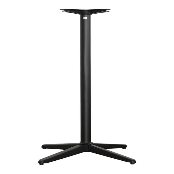 A black zinc-plated powder-coated steel NOROCK bar height table base.