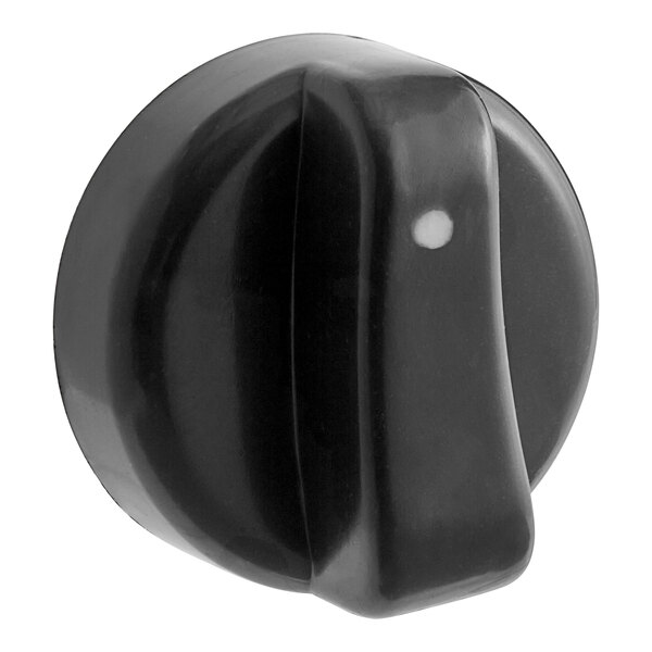 A black knob with a white dot.