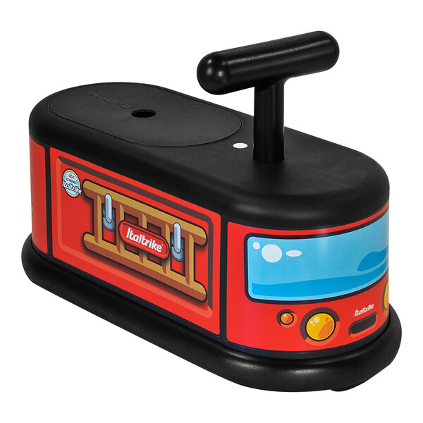 An Italtrike La Cosa Fire Truck ride-on toy in red and black.