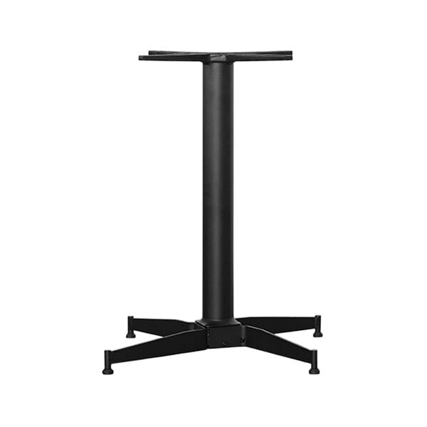 A black zinc-plated powder-coated steel NOROCK table base.