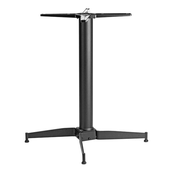 A NOROCK black zinc-plated steel bar height table base with four legs.