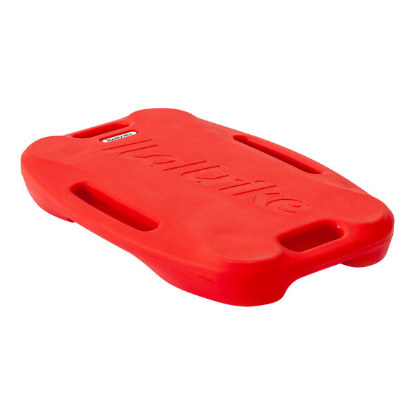 An Italtrike Mini Eolo red plastic roller board with a handle.