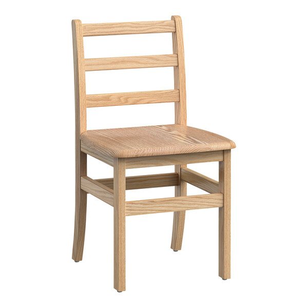 A set of 2 wood Foundations Little Scholars kid's chairs with ladder backs.