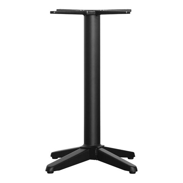 A black powder-coated steel NOROCK table base with a pedestal.