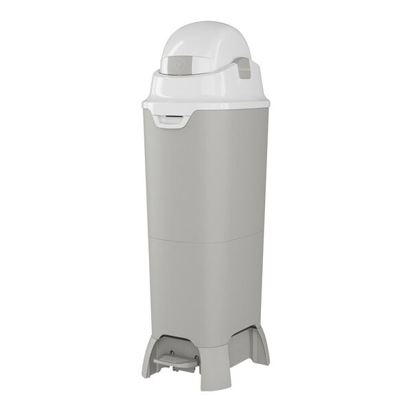A grey cylinder with a lid.
