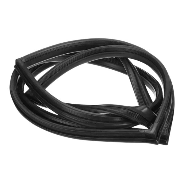 A black rubber door gasket for a Henny Penny fryer on a white background.