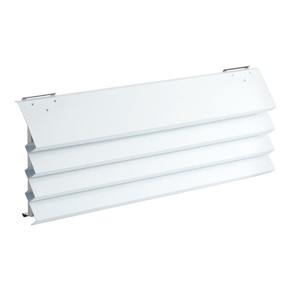 A white metal panel with four horizontal lines.