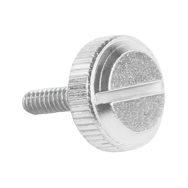 A silver Moffat thumb screw with a small round head.