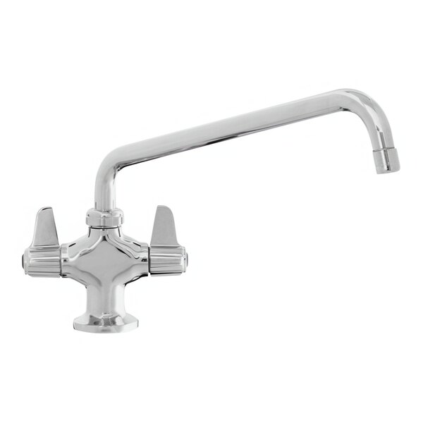 An Advance Tabco deck-mounted faucet with an 8" swing spout and a single handle.