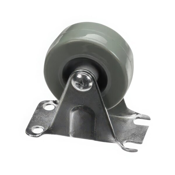 A Frymaster 2" rigid caster with a grey wheel and metal bracket.