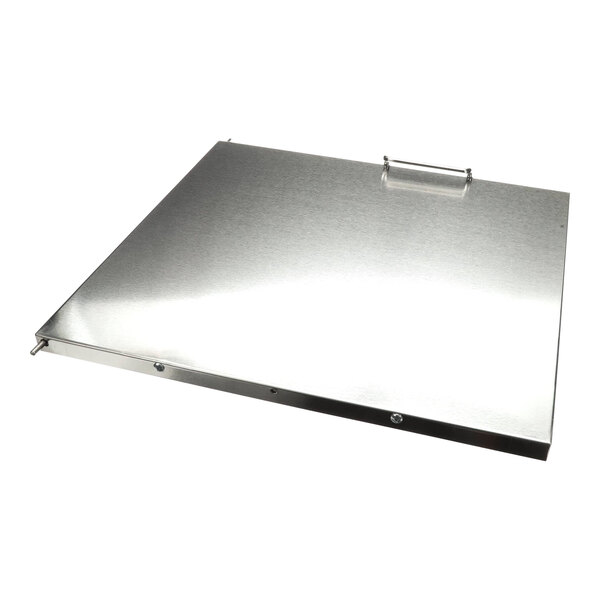 A stainless steel door with a handle for a Frymaster MJCF Series fryer.