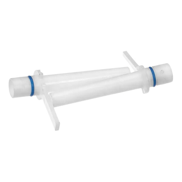 Two white Spaceman air pump suction tubes with blue handles.