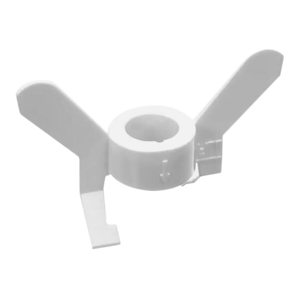 A white plastic Spaceman Standard Hopper Agitator Blade with wings.