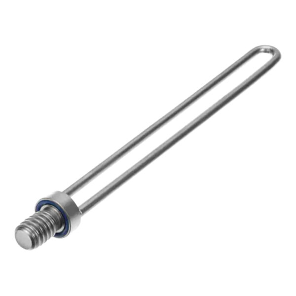 A Spaceman stainless steel beater rod with a blue screw on the end.