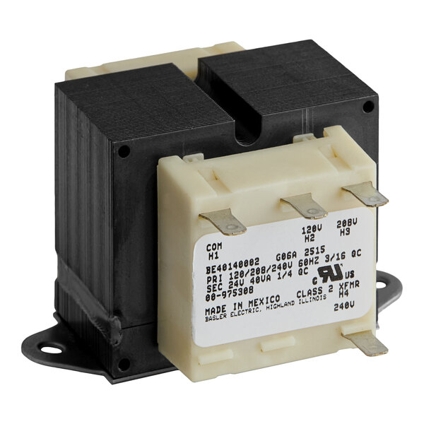 A Hobart 00-975308 electrical transformer with labeled terminals and a white identification label.