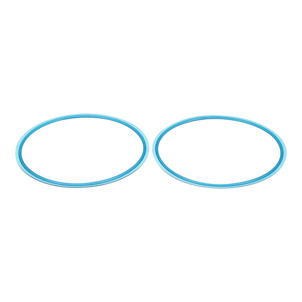 A pair of blue oval Spaceman door gaskets.