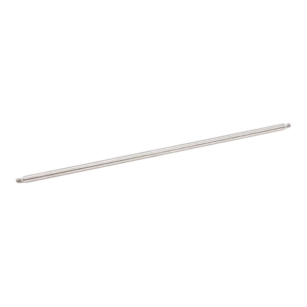 A long metal rod with a handle on a white background.