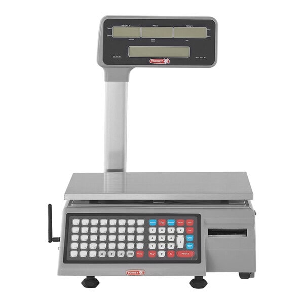 A Tor Rey 40 lb. WiFi price computing scale with a keyboard.