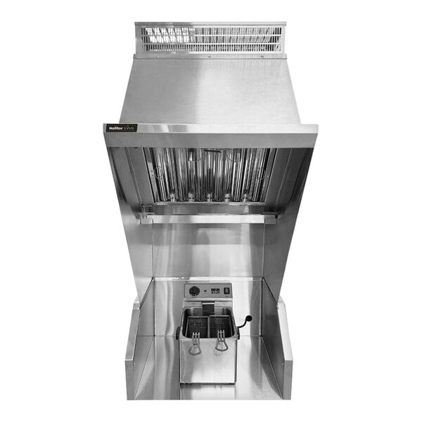 A stainless steel Halifax countertop ventless hood system.