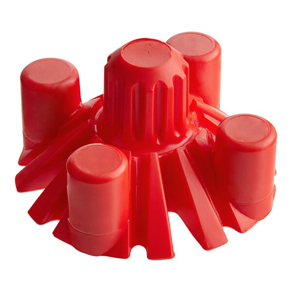 A red plastic Fetco Cascading Spray Dome Assembly with many holes.