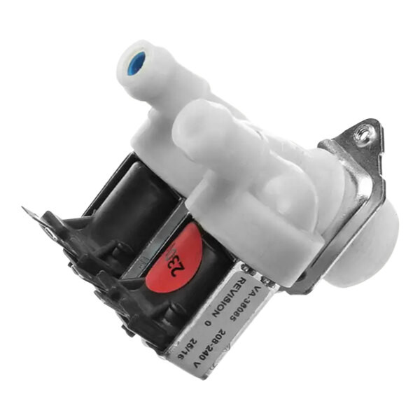 A white Alto-Shaam 2-port solenoid valve.