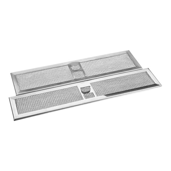 A stainless steel metal mesh grease filter kit for an Alto-Shaam vent.