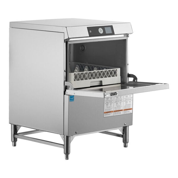 Hobart LXGNR-2 Advansys High Temperature Undercounter Glass Washer with Energy Recovery and 6" Leg Stand - 120/208-240V