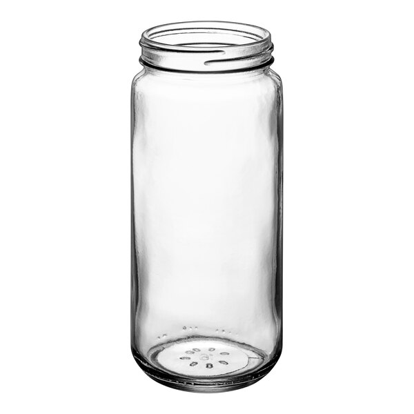 A clear glass jar with a lid.