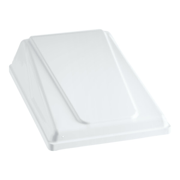 A white plastic top cover with a curved edge.