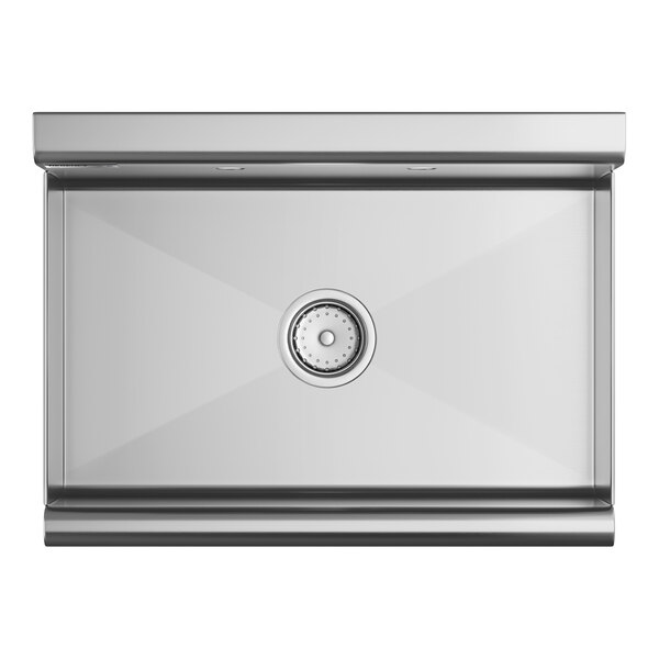 A stainless steel Regency hand sink with a hole for a faucet.