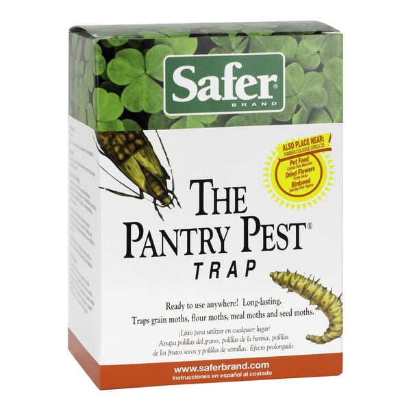 A box of Safer Pantry Pest Moth Lure and Trap with a green and white label.