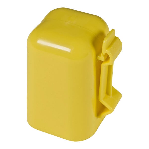 A yellow Zareba container with a white lid and handle.