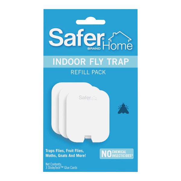 A Safer Home package of white square StickyTech glue cards for indoor flying insect traps.