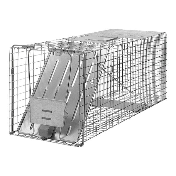 A Havahart large metal cage with a sliding door.